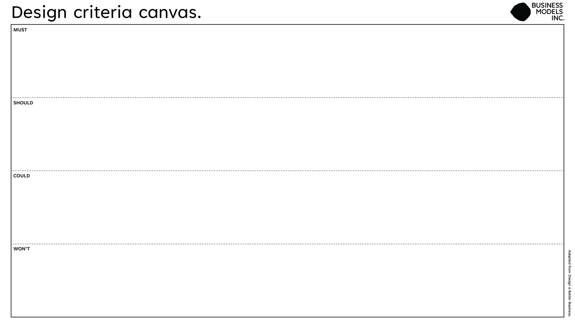 Design Criteria Canvas